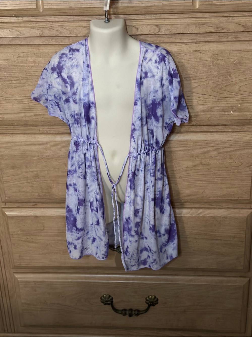 Girls Tie-Dye Lavender Kimono Swim Cover-Up | Size Medium